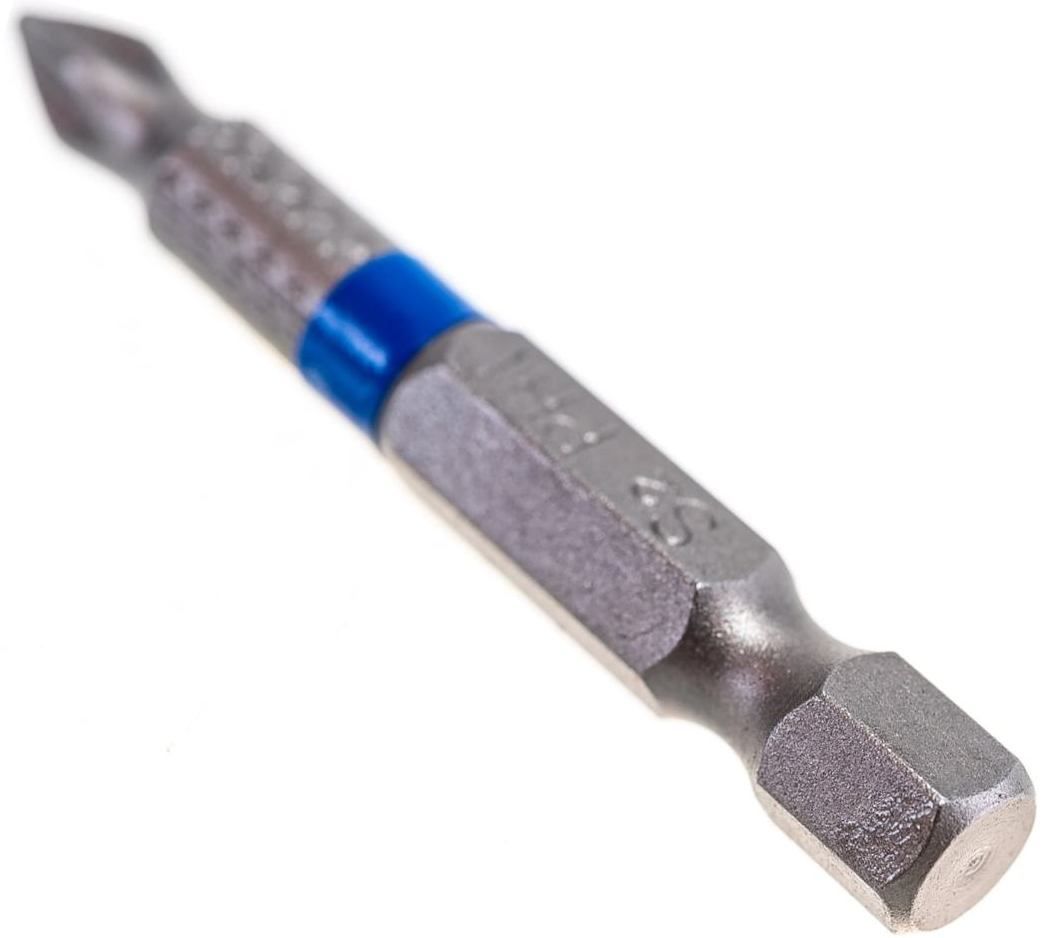 Бита крестовая PH1 длиной 50 мм магнитный наконечник с насечками, E1/4" Cutop Profi 83-342, сталь S2, 2 штуки - фото