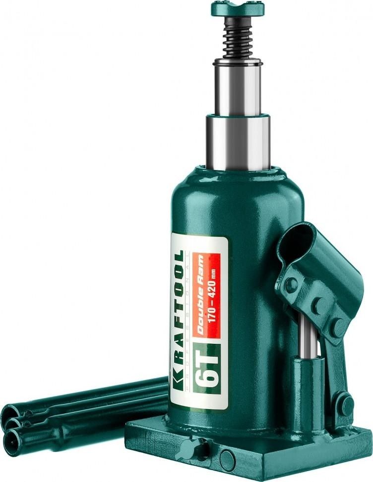 Домкрат гидравлический бутылочный телескопический Kraftool Double Ram - фото