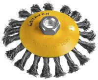 Щетка-крацовка коническая для УШМ 115 мм, жгутированная стальная проволока 0,5 мм Stayer Prof 35135-115