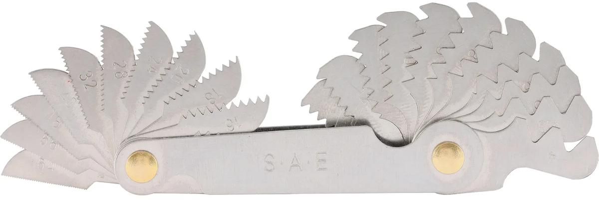 Резьбомер дюймовый UNC 4-64 Tpi, 22 шаблона H-Tools 05001080 - фото