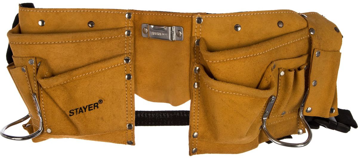 Пояс для инструментов 2 скобы 10 карманов Stayer 38510 - фото