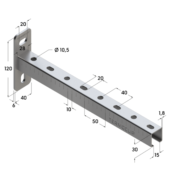 Консоль 28х30х1,8-560 TERMOCLIP - фото