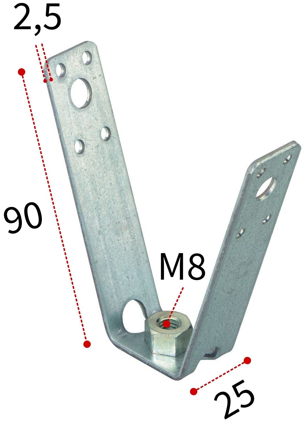 Кронштейн для профнастила Fischer TZ М8 064094, оцинкованная сталь - фото