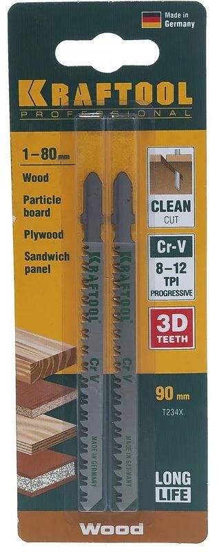 Полотно по дереву для электролобзика Kraftool, хромованадиевая сталь - фото