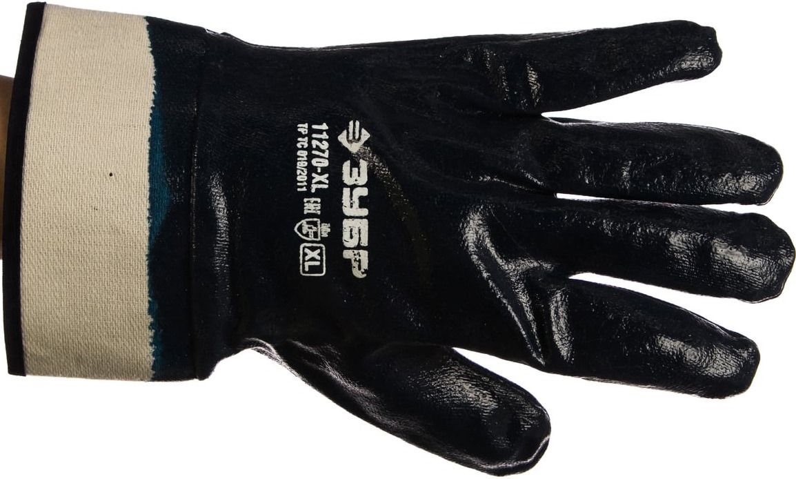 Перчатки маслобензостойкие с нитриловым покрытием ЗУБР 11270-XL - фото