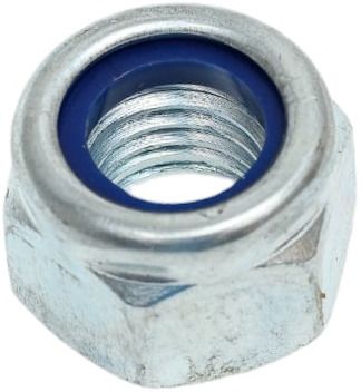 Гайка самоконтрящаяся с мелкой резьбой DIN 982 (высокая) с нейлоновой вставкой, оцинкованная сталь - фото