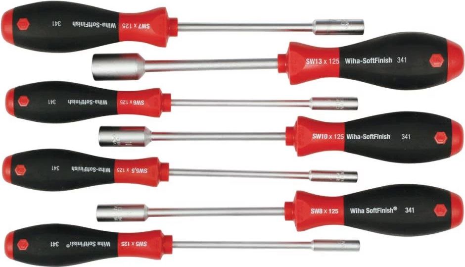Отвертка длина 243/125 мм торцевая с внешним шестигранником SW8 Wiha SoftFinish 01024, сталь Cr-Mo-V - фото