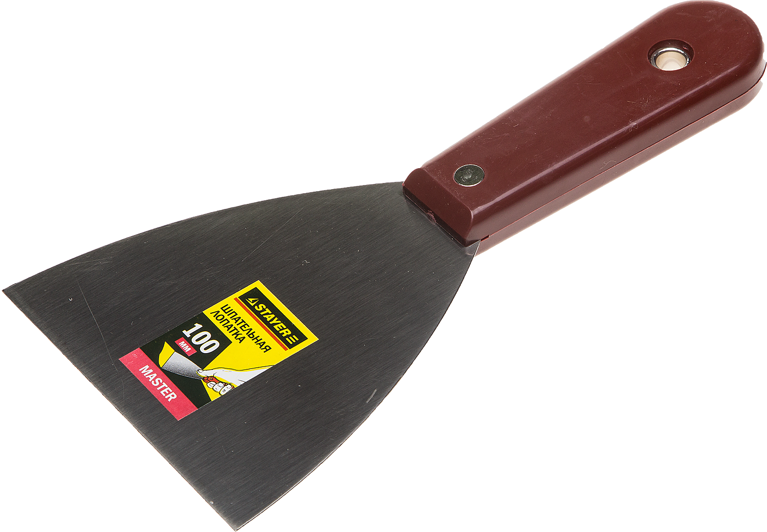 Шпатель 100 мм с пластиковой ручкой Master Stayer 1003-100, сталь - фото