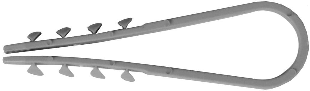 Дюбель хомут круглый серый, нейлон - фото