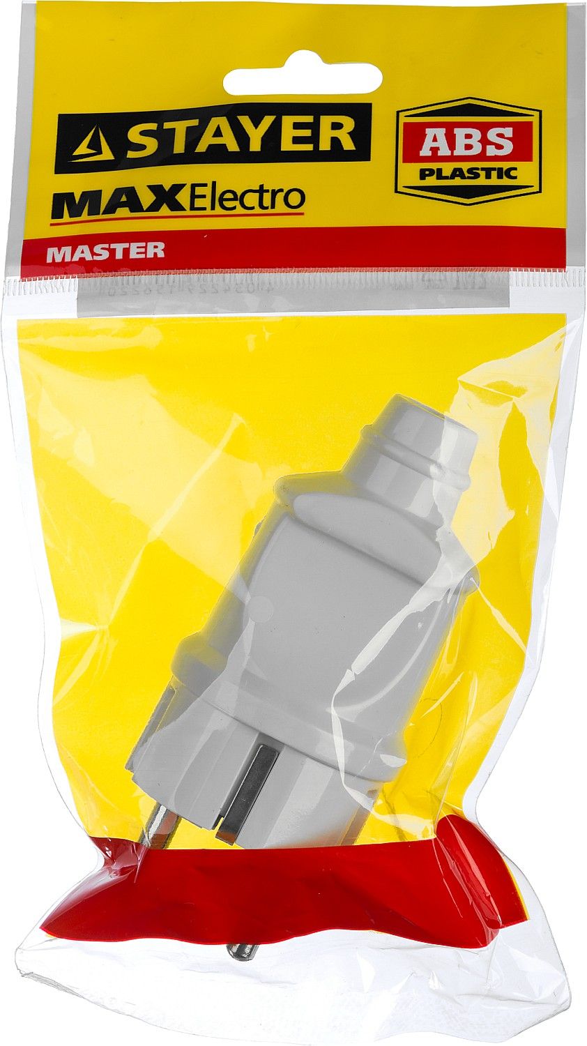 Вилка прямая с заземлением 16 А/220 В 3500 Вт MaxElectro Master Stayer 55160-W, белая - фото