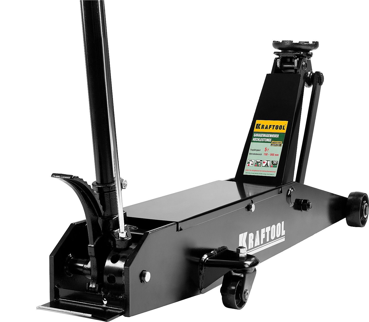 Домкрат подкатной для тяжелой техники 5 т 150-560 мм Kraftool High-Lift 43455-5 - фото