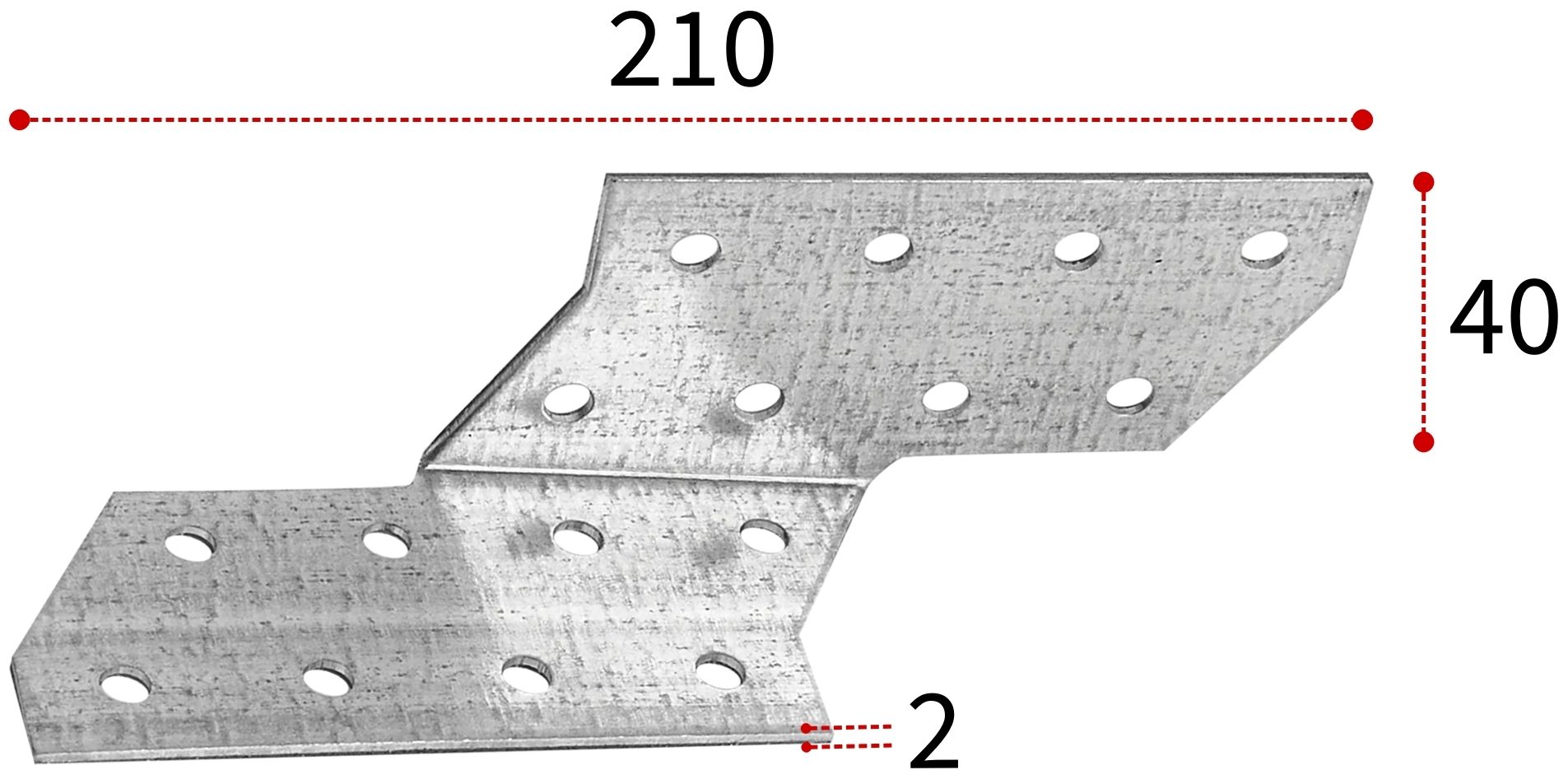 Держатель балки DB СПК 40х210х40 (правый), оцинкованная сталь - фото