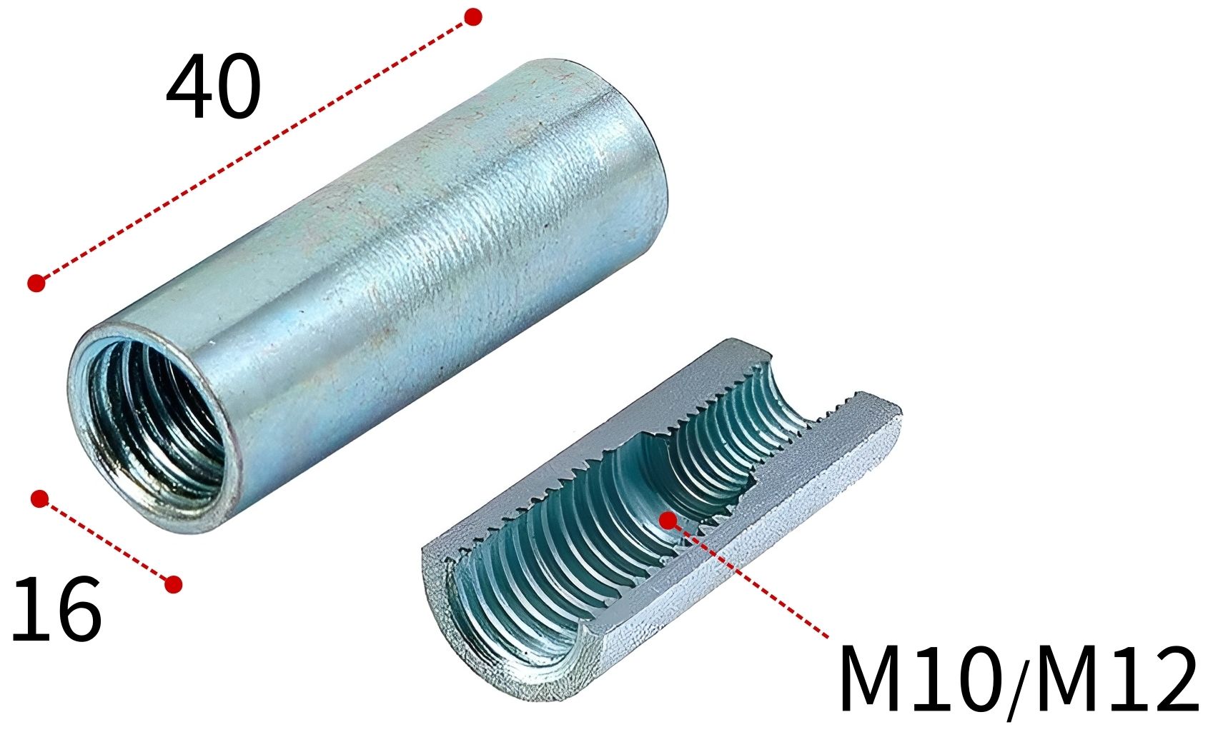 Муфта переходная М10/М12 40 мм MUPRO 113434 - фото