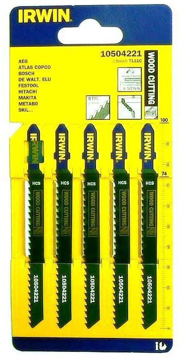 Изображение товара Пилка по дереву Irwin T111C 10504221 - 100мм (5 шт.)