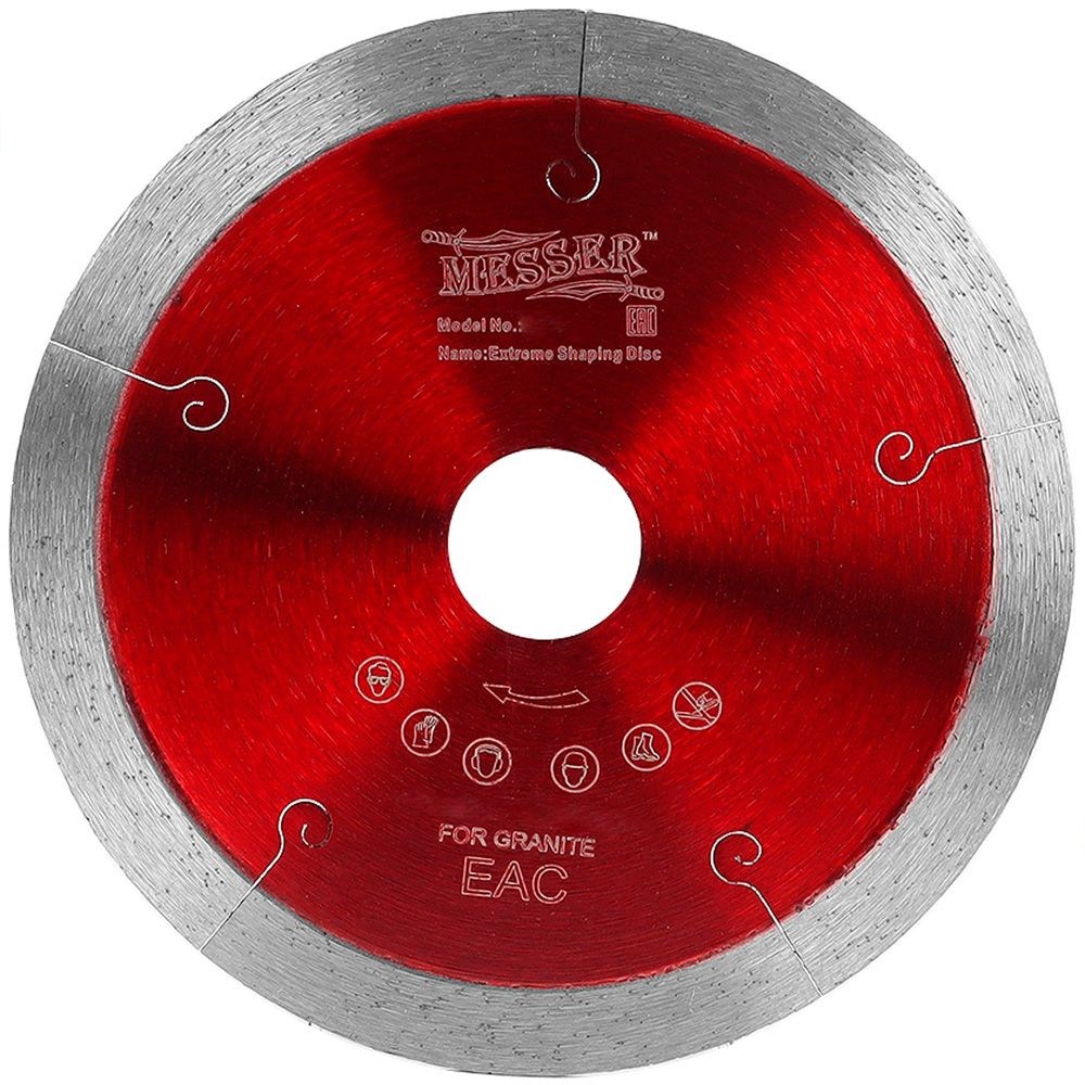 Диск алмазный 125х1,6 мм сплошная кромка с микропазами G/X-J по граниту, мокрый рез, Messer 01-34-125 - фото