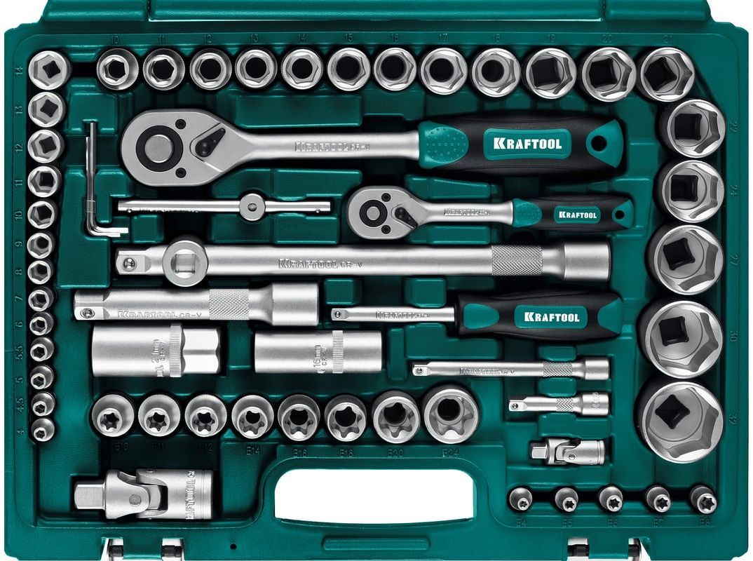 Набор инструмента универсальный 1/2"+3/8"+1/4" Kraftool X-Drive 27888-Н108_z01М, 108 предметов - фото