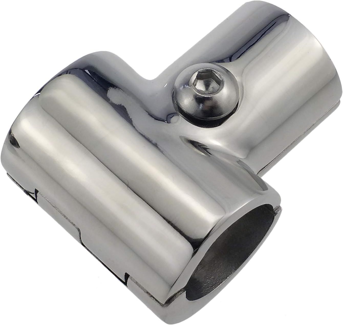 Тройник съемный на релинг 90° 22 мм 8822, нержавеющая сталь А4 - фото