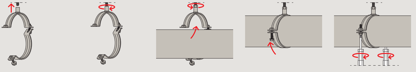 Хомут для труб Fischer FRSMN, оцинкованная сталь - фото