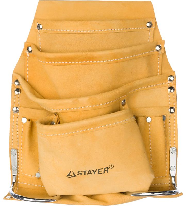 Сумка поясная для инструментов 2 скобы 8 карманов Stayer 38505 - фото