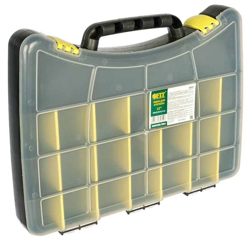 Ящик пластиковый для крепежа 12 " (300х225х45 мм) FIT 65651 - фото