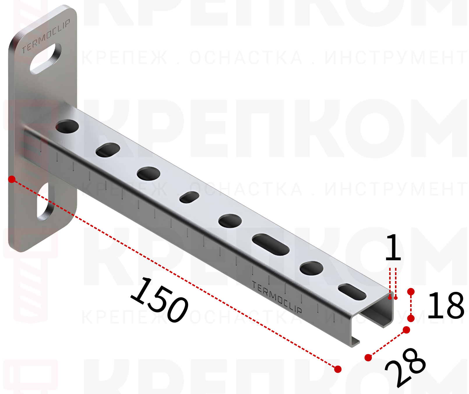 Консоль 28х18х1,0 - 150 TERMOCLIP - фото