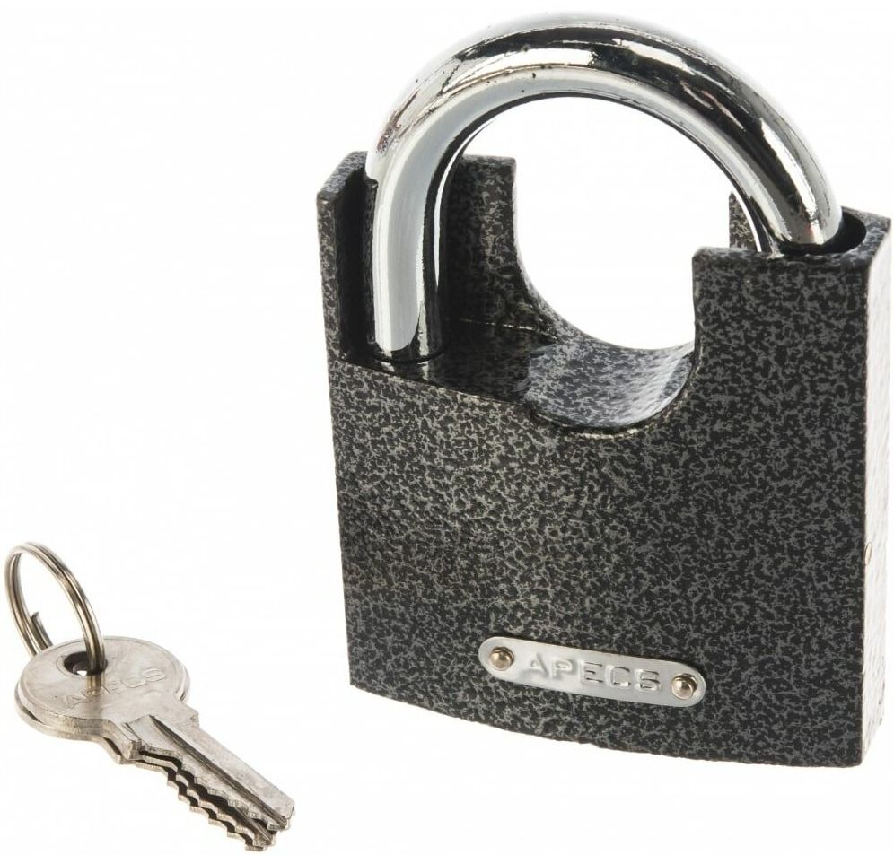Изображение товара Навесной замок APECS PD-44-75, корпус из чугуна, стальная дужка, 3 ключа