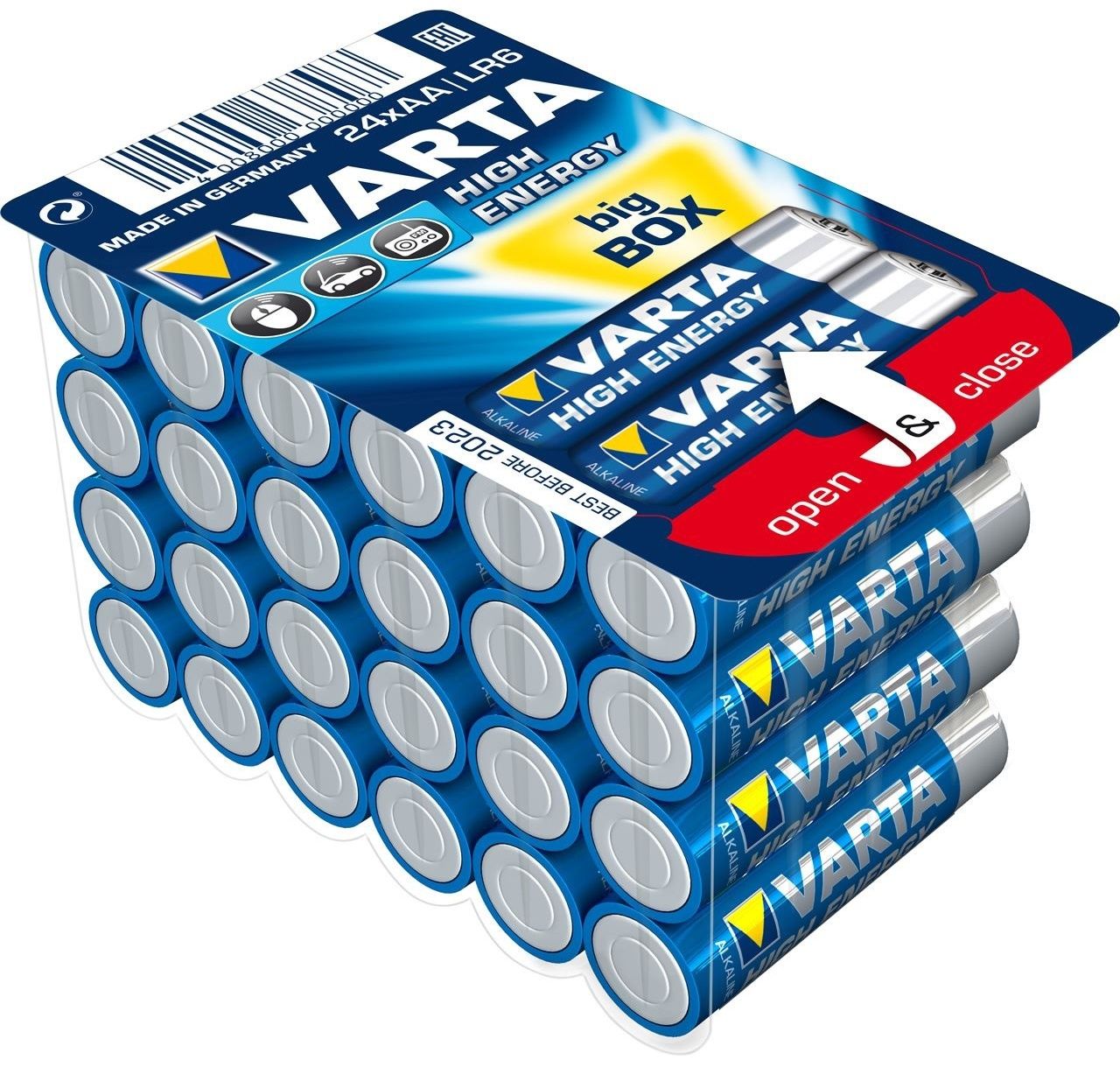 Изображение товара Батарейки щелочные AA Varta High Energy, 24 шт в блистере Изображение товара Батарейки щелочные AA Varta High Energy, 24 шт в блистере