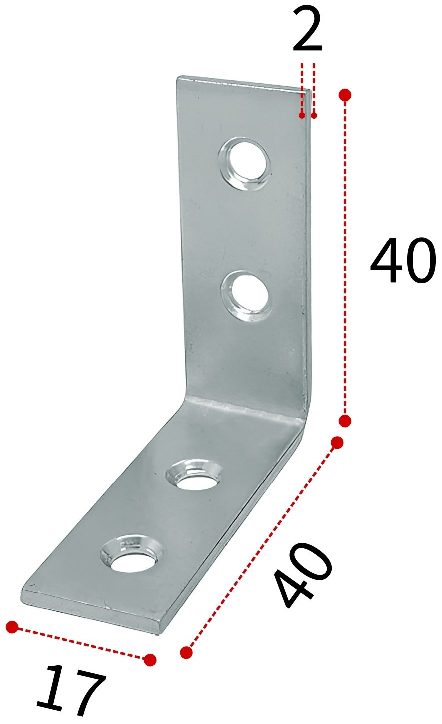 Уголок квадратный бытовой 40х40х17 мм СПК, оцинкованная сталь - фото
