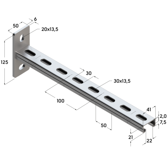 Консоль 41х21х2,0-1000 TERMOCLIP - фото