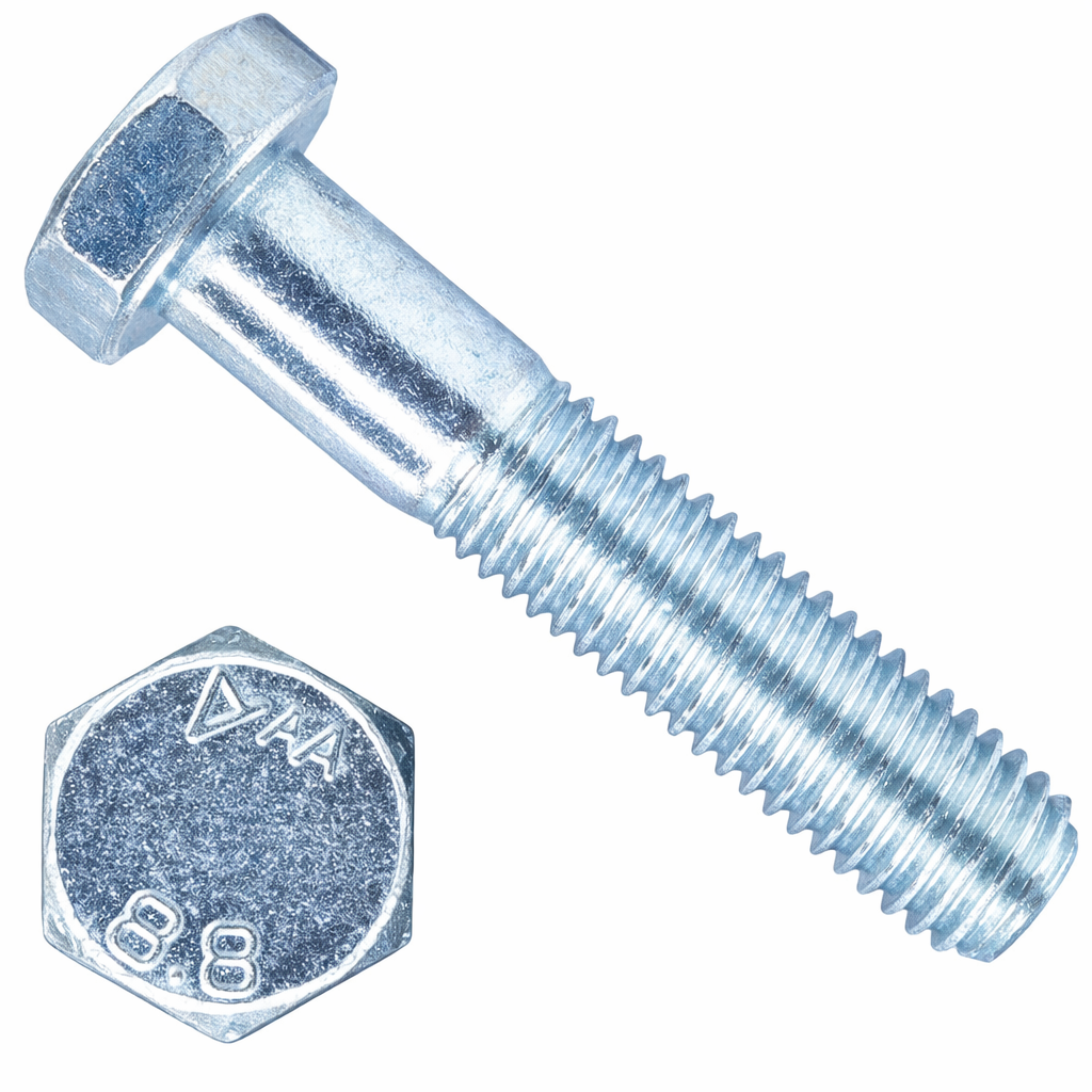 Болт шестигранный с уменьшенной головкой и мелкой резьбой М14х1,5х30 ГОСТ 7796, класс прочности 8.8, оцинкованная сталь - фото