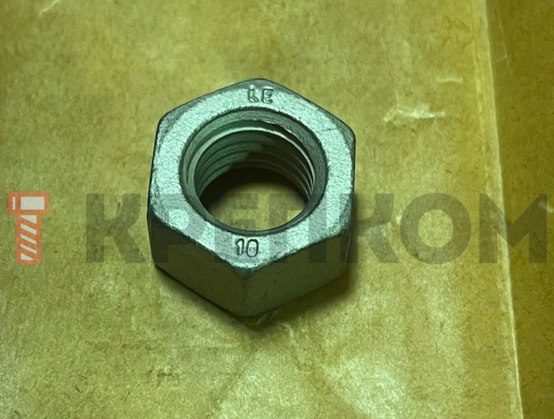 Гайка шестигранная DIN 934 (ISO 4032), класс прочности 10, цинк-ламельное покрытие flZnncL/480h - фото