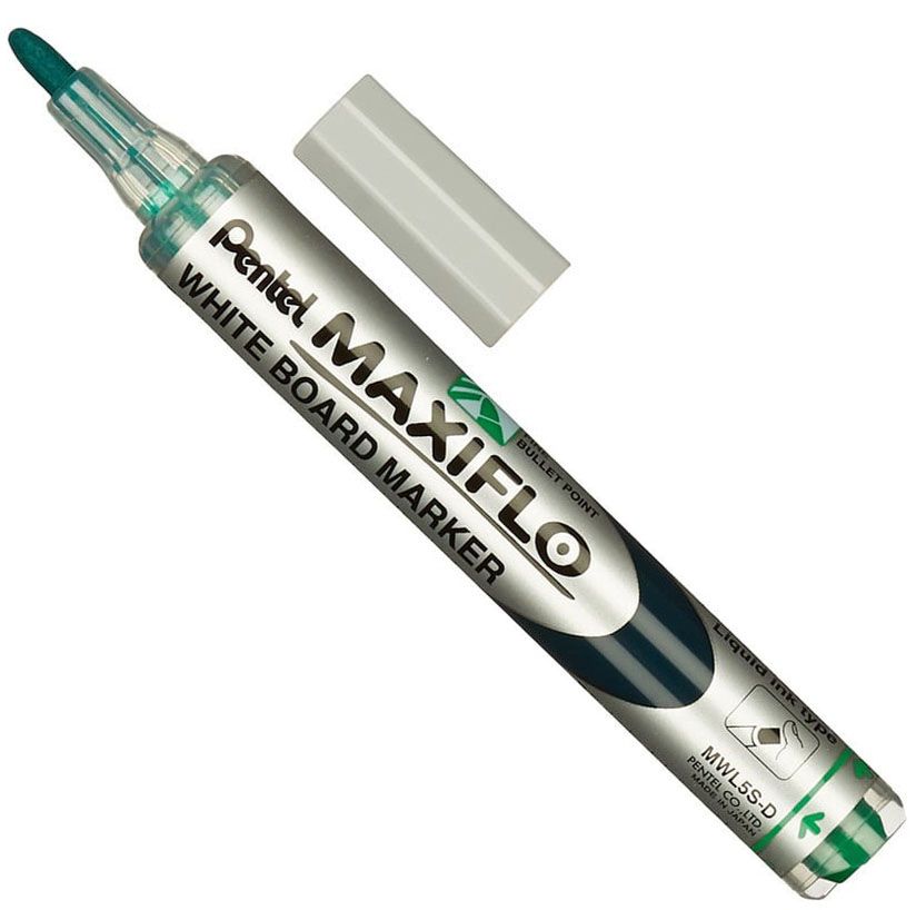 Маркер для досок с жидкими чернилами и кнопкой подкачки чернил Maxiflo, Pentel - фото