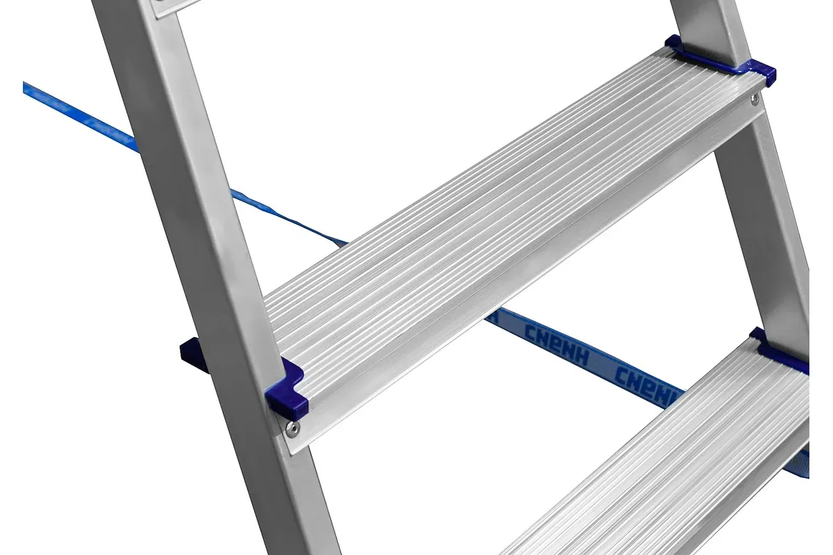 Стремянка двухсторонняя 3 ступени СИБИН 38825-03, алюминий - фото