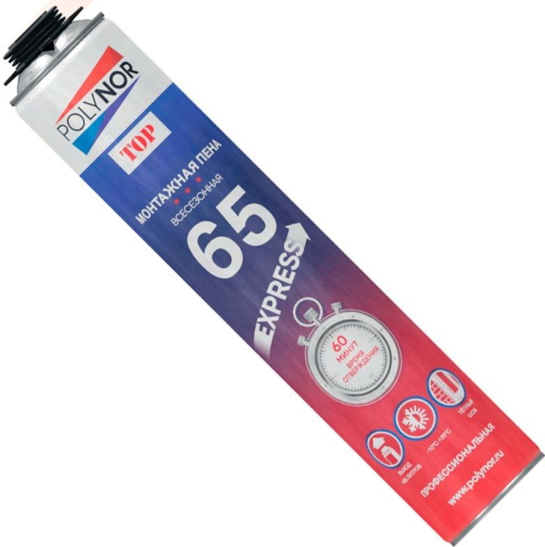 Пена монтажная всесезонная 1000 мл Polynor 65 Express Foam НФ-00003394 - фото