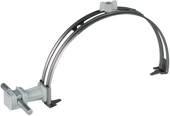 Регулируемый держатель проводника для коньковой/вальмовой черепицы с DEHNsnap, L=180-280 мм, h=36 мм, Rd=8 мм DEHN 204129, серый пластик/нержавеющая сталь - фото