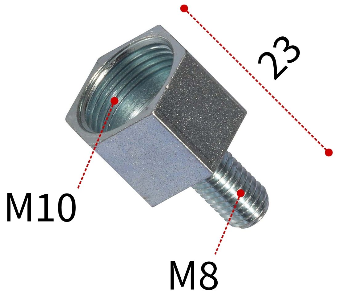 Переходник внутренняя/наружная резьба М10/М8 Fischer RD 079692, оцинкованная сталь - фото