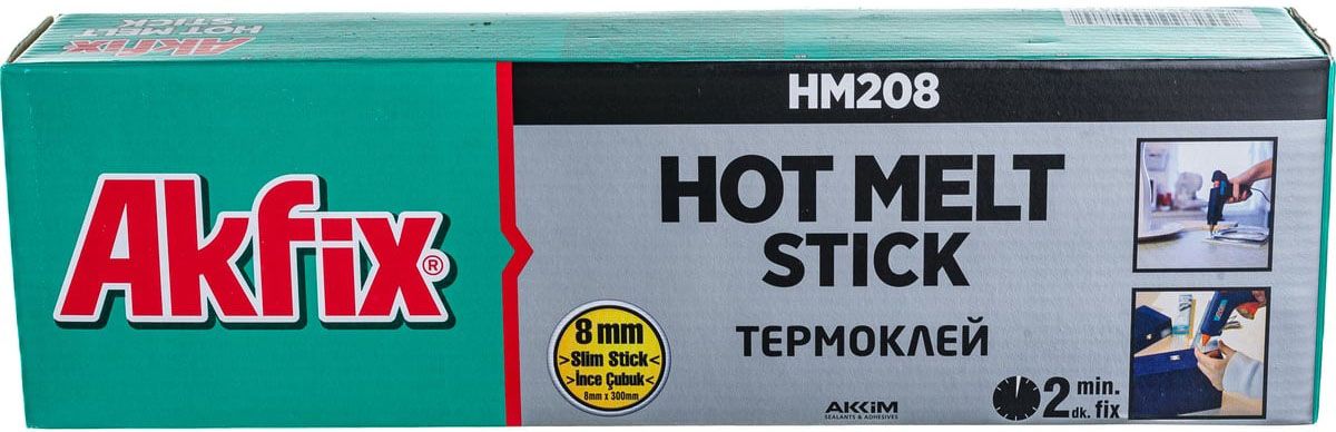 Термоклей для клеевых пистолетов d=8 мм 1 кг HM208, Akfix GA120, коробка 16 шт - фото