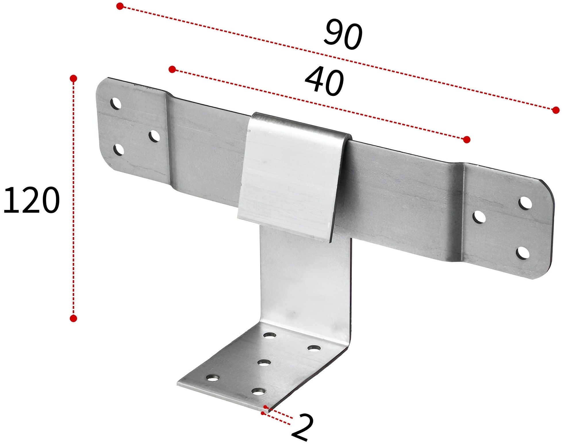 Скользящая опора 120х40, оцинкованная сталь - фото