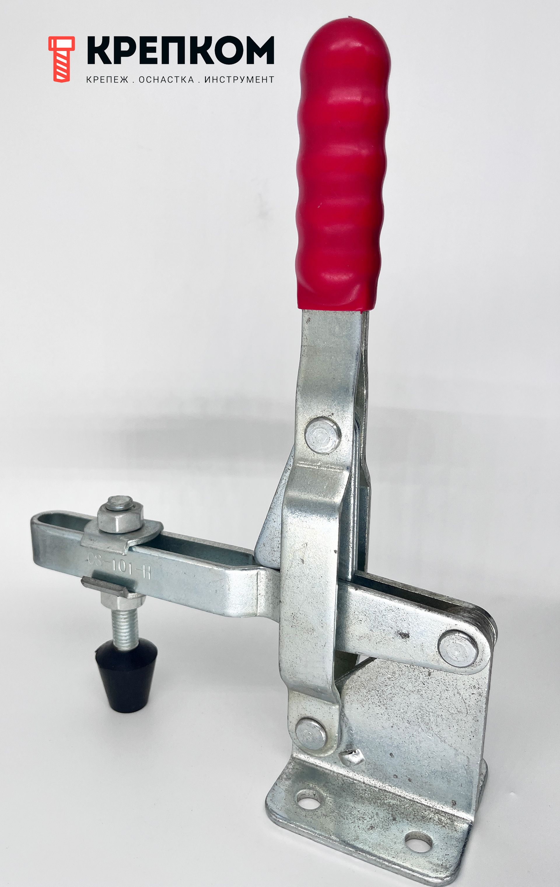 Прижим рычажный вертикальный L=199 мм, нагрузка 450 кг, HD-101H, оцинкованный - фото