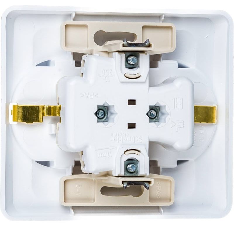 Розетка белая 2-м СП 16А IP20 250В с заземлением Этюд Systeme Electric PC16-007B - фото