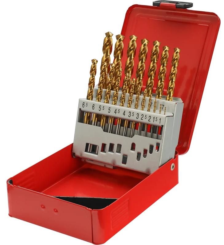 Изображение товара Набор сверл по металлу H-Tools 19 шт 1-10 мм TiN DIN 338