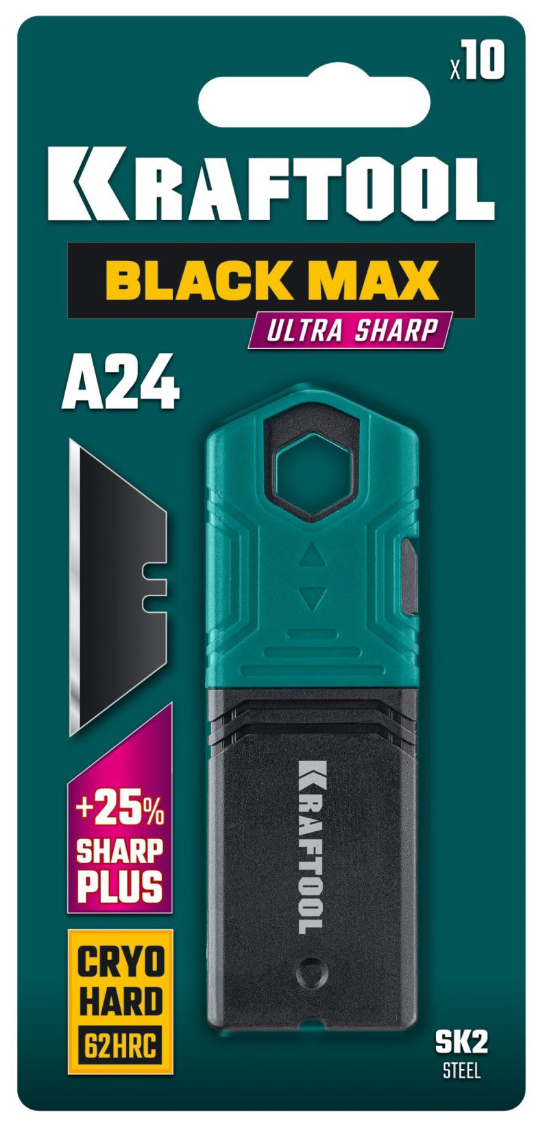 Лезвия трапециевидные BlackMax-A24 Kraftool 09624-S10, 10 шт - фото