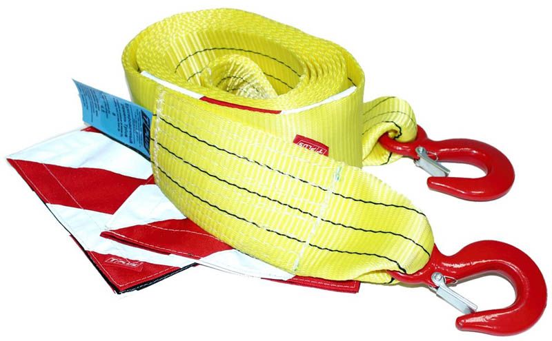 Изображение товара Буксировочный ремень Tplus 8 т, 5 метров крюк-крюк полиэстер