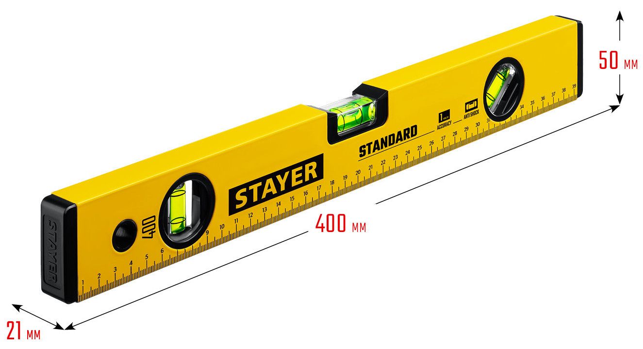 Уровень строительный с линейкой Stayer Standard Master - фото