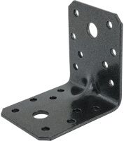 Уголок перфорированный усиленный 90х90х65 мм Gah Alberts Duravis 301873, черный, оцинкованная сталь
