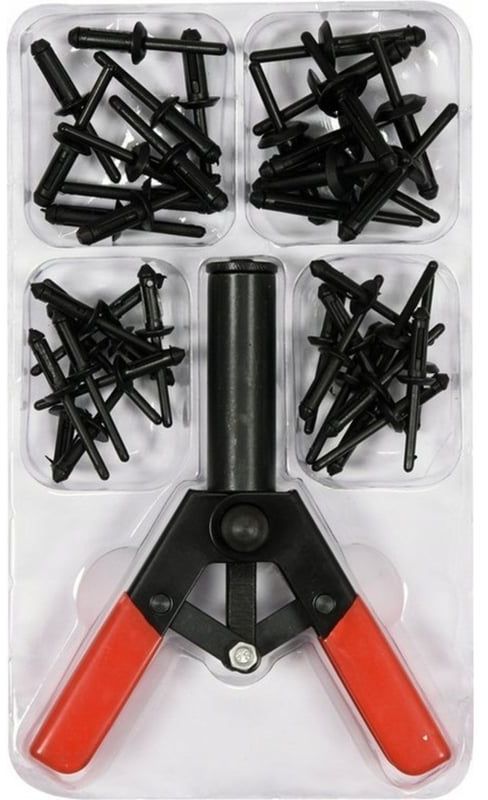 Заклепочник ручной для пластиковых заклепок YATO YT-35970, 41 предмет - фото