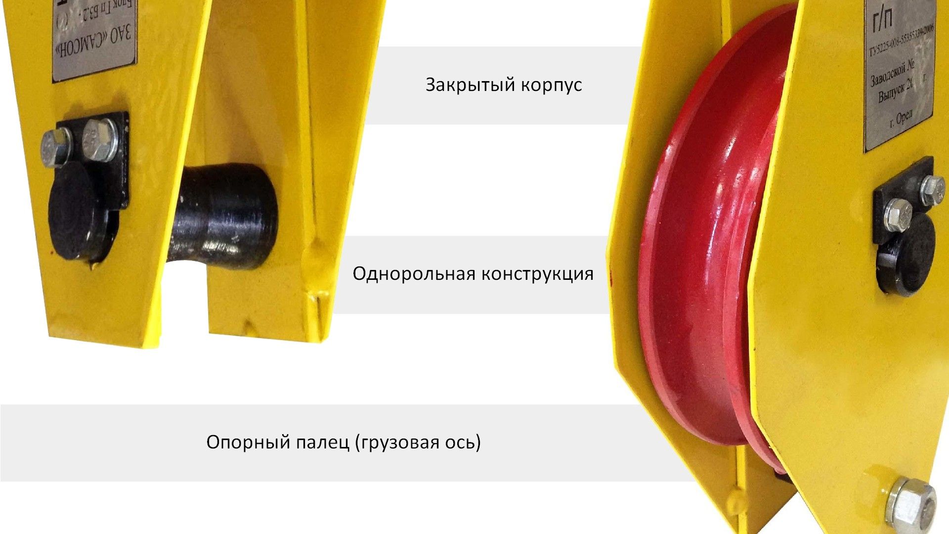 Блок отводной с пальцем под канат 11-14 мм Самсон Б-3,2-01(02), закрытый - фото