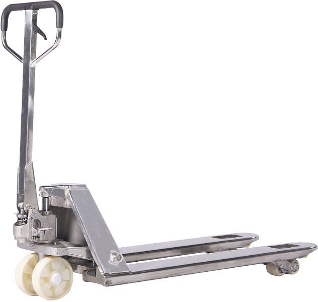 Тележка гидравлическая 2500 кг 800 мм WH-25S, нержавеющая сталь, нейлоновые колеса - фото
