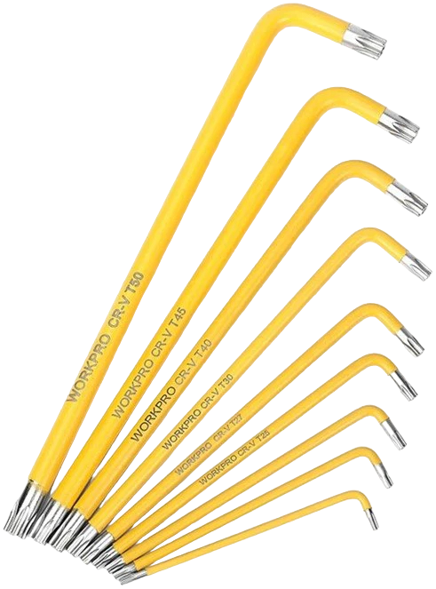 Набор ключей TORX в держателе Т10-Т50 Workpro WP222008, удлиненные, 9 штук - фото