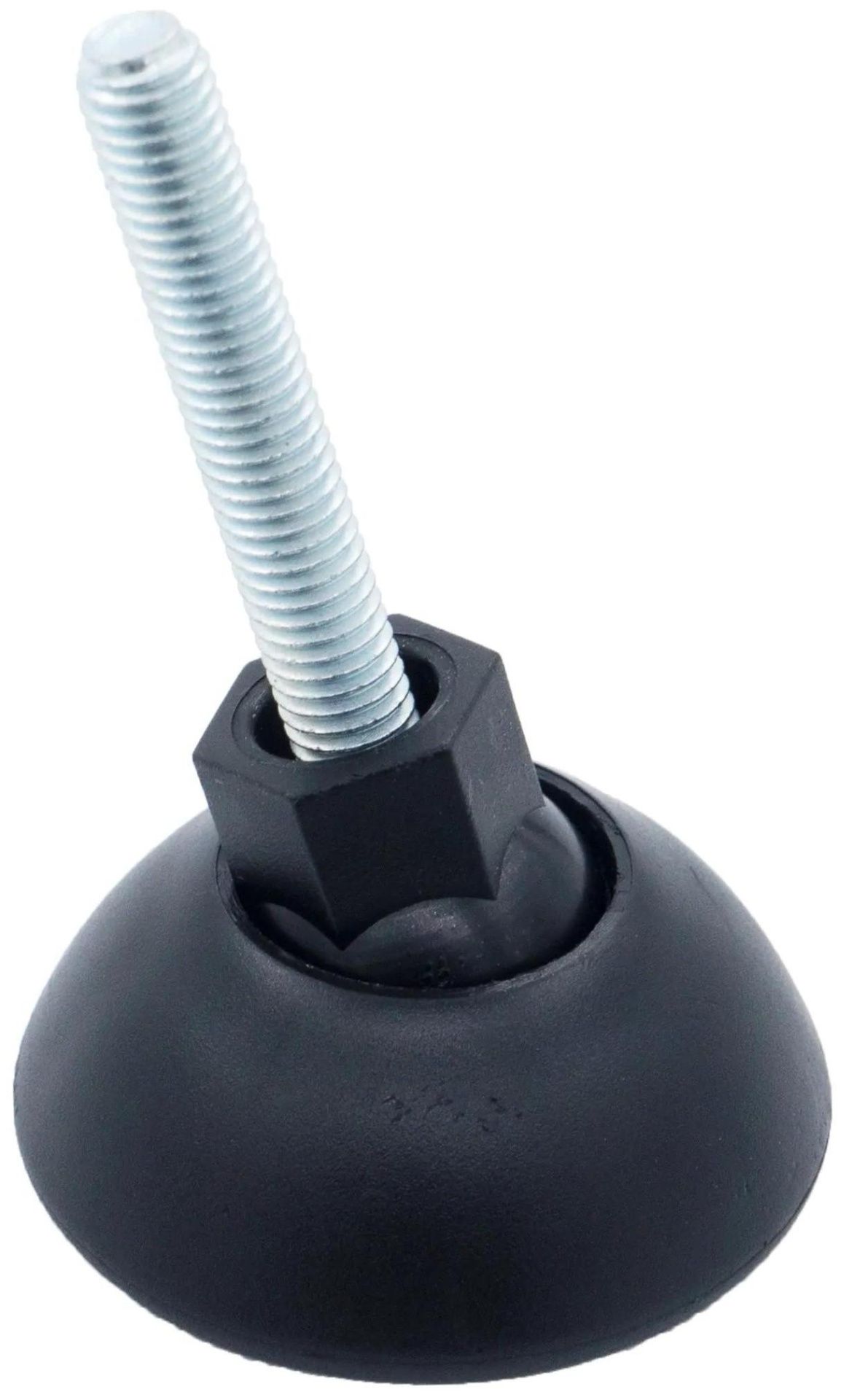 Опора регулируемая шарнирная с болтом М8х45 и основанием 49 мм 49М8-45ЧН, пластик - фото